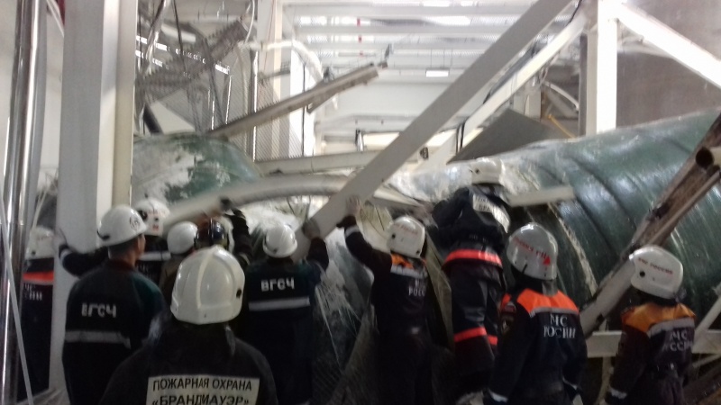     Ликвидация последствий  обрушения стены в цеху по производству соли в городе Новомосковск,Тульской области
