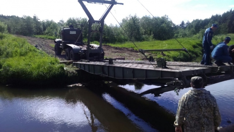 Организация мостовой переправы на реке Вохрома в Парфеньевском муниципальном районе Костромской области