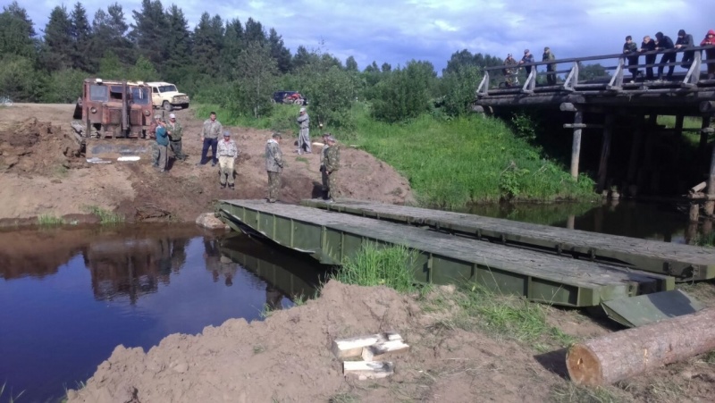 Организация мостовой переправы на реке Вохрома в Парфеньевском муниципальном районе Костромской области